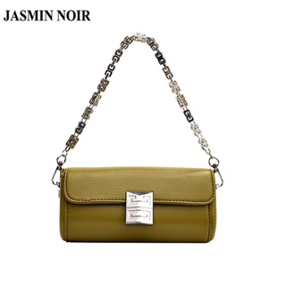 Jasmin NOIR กระเป๋าสะพายไหล่ หนัง PU แต่งสายโซ่คล้อง สไตล์เรโทร สําหรับผู้หญิง