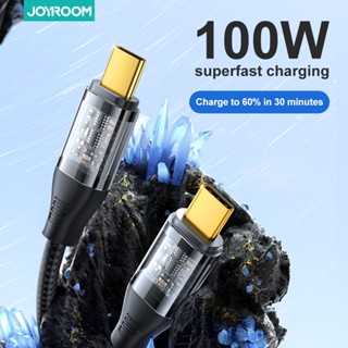 Joyroom 100W 4.0 USB C เป็น USB Type C สายเคเบิล พลังงานสูง ชาร์จเร็ว สายชาร์จด่วน