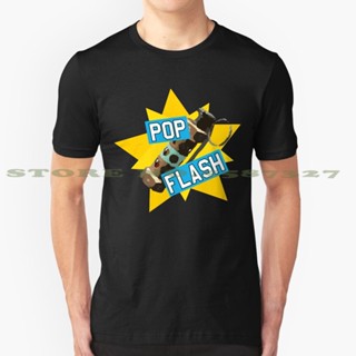 เสื้อยืดคอกลม แขนสั้น ผ้าฝ้าย พิมพ์ลายกราฟฟิค Csgo Global Offensive Pop Flash สําหรับผู้ชายน่ารักใส่สบายๆ_04