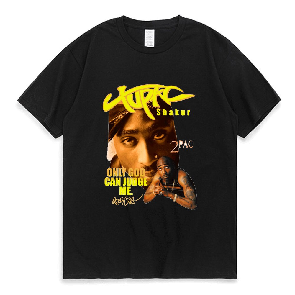 เสื้อยืดคอกลม ทูพัคพระเจ้าเท่านั้นที่สามารถตัดสินฉัน 90s เสื้อทีวินเทจ 2Pac เสื้อยืดสําหรับผู้หญิงผู