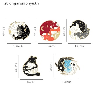 Strongaromonyu เข็มกลัด รูปสุนัขจิ้งจอก กระต่าย สีดํา สีขาว เครื่องประดับ สําหรับของขวัญ