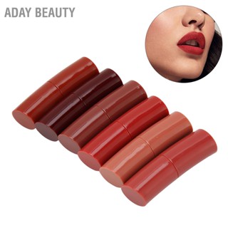 Aday Beauty 6 สี Matte Lipstick Set Curved Professional Long Lasting Waterproof ลิปสติกแต่งหน้าน้ำหนักเบาสำหรับออกเดทปาร์ตี้