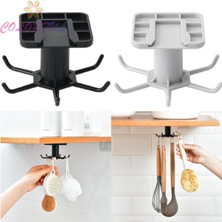 【COLORFUL】ABS Utensil Holder Hook Self-Adhesive Hanger Storage Oganiser Hooks Under Gadget