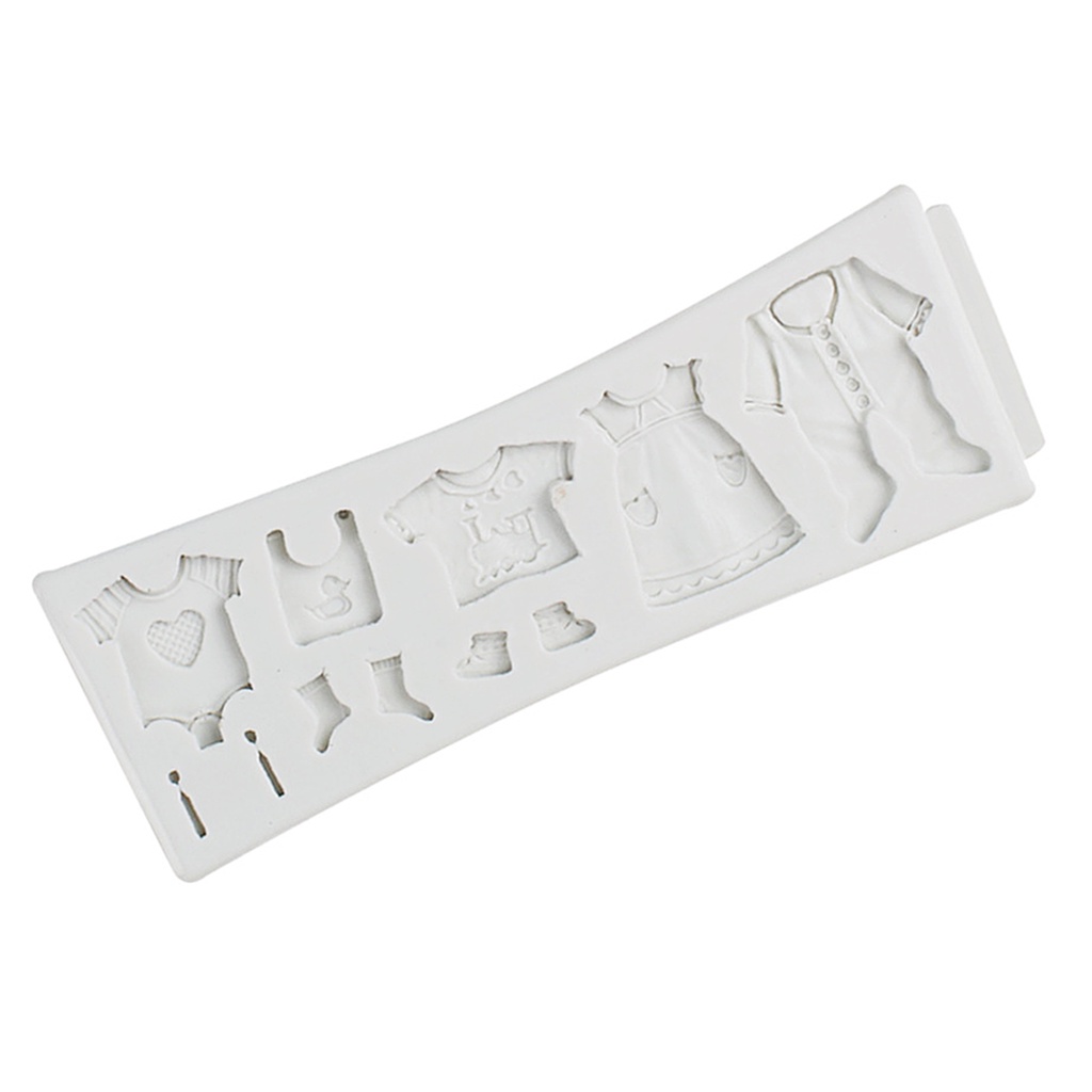 แม่พิมพ์ซิลิโคนเรซิ่น รูปเสื้อผ้าเด็ก 3D สําหรับตกแต่งเค้กช็อคโกแลต เบเกอรี่ DIY - รูปที่ 3