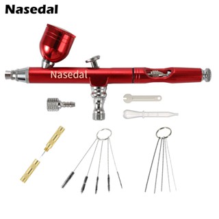 Airbrush Dual Action Gravity Feed 0.3mm Nozzle Sprayer 7cc Red Gold Cake Decorating Brushes For Nail Manicure NT-133