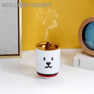  Intelligent Security กระถางธูป เรียบง่าย ทันสมัย ​​การ์ตูน น่ารัก สีขาว ลายหน้าแมว ที่ใส่กระถางธูปเซรามิก