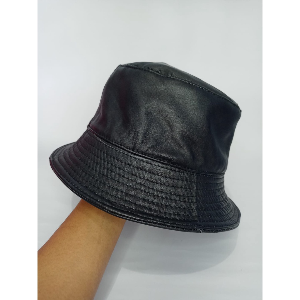 แฟชั่นหนัง SKA HAT MEN& 39;S HAT ART HAT ROUND HAT019