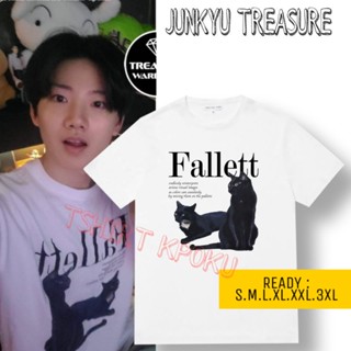 ย้อนยุคเสื้อยืด พิมพ์ลาย Kpop junkyu trere 2 Black Cats สไตล์เกาหลีS-5XL