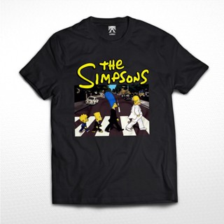 เสื้อยืด พิมพ์ลาย the BEATLES x SIMPSONS Flabby Road BAND สไตล์คลาสสิก สําหรับผู้หญิง และผู้ชาย_09