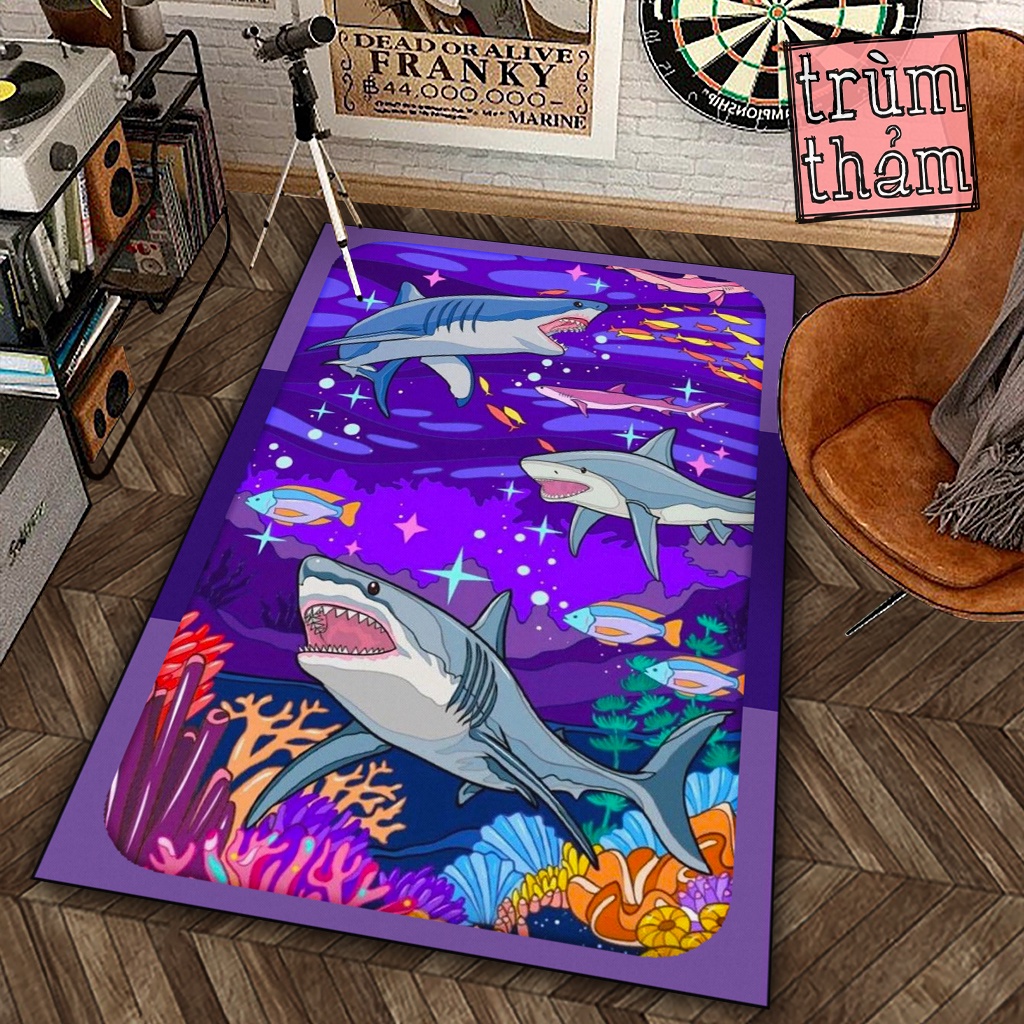 พรมตกแต่งภาพ Shark Art Ocean 8Plus ตกแต่ง Study Work มุมห้องนอนห้องนั่งเล่นสํานักงาน