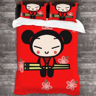 3in1 Pucca ชุดเครื่องนอน ผ้าห่ม ปลอกหมอนนุ่ม ระบายอากาศ คุณภาพสูง 2 ชิ้น 1 ชุด