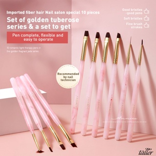 ✧ Ready Stcok Annies 10สไตล์ชุดแปรงเพ้นท์เล็บ Phototherapy Uv Gel Pen Pull Line Color Drawing Gradient Halo Dyeing Painting Pen Nail Art Tool For Nail Shop Higher