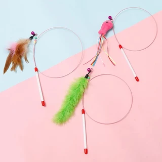 CAT TOYS 😻 ของเล่นแมว ไม้ตกแมว แบบสปริง ไม้ล่อแมว แบบลวดสลิง