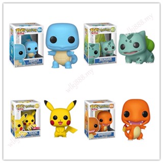 Funko โมเดลฟิกเกอร์ Pop Pokemon Pikachu Bulbasaur Charmander Squirtle ของเล่นสําหรับเด็ก