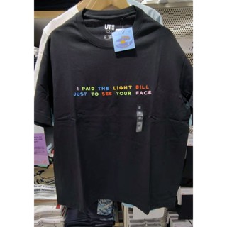 Uniqlo เสื้อยืดแขนสั้น ผ้าฝ้าย พิมพ์ลาย แฟชั่นคลาสสิก