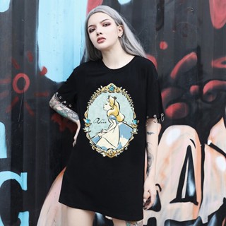 ✖✕Women Alice Snow White Printed Casual Short Sleeve Top 90s Ladies Summer T-shirt Femme Fashion_03