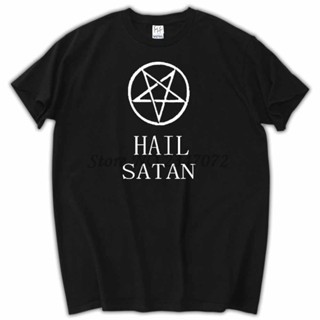 เสื้อยืดแขนสั้นลําลอง พิมพ์ลาย SMOKE METH Hail satan แฟชั่นฤดูร้อน สําหรับผู้ชาย_01