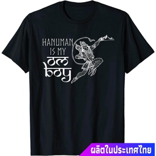 เสื้อยืดผู้ ประเทศไทย หนุมาน พระพุทธเจ้า เทพเจ้าลิง Funny Hanuman Is My Om Boy Hindu God Shirt T-Shirt คอกลม แฟชั่น ผ้าฝ