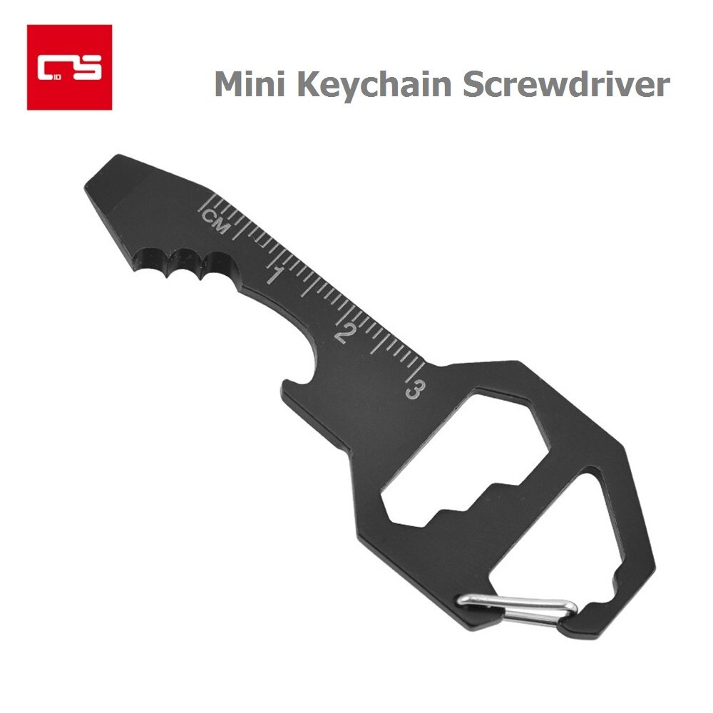 703 พวงกุญแจไขควง Mini Multifunction สแตนเลสพวงกุญแจมีดพับรูปร่าง EDC เครื่องมือ Slotted สกรูประแจตัดกระเป๋าซ q_r