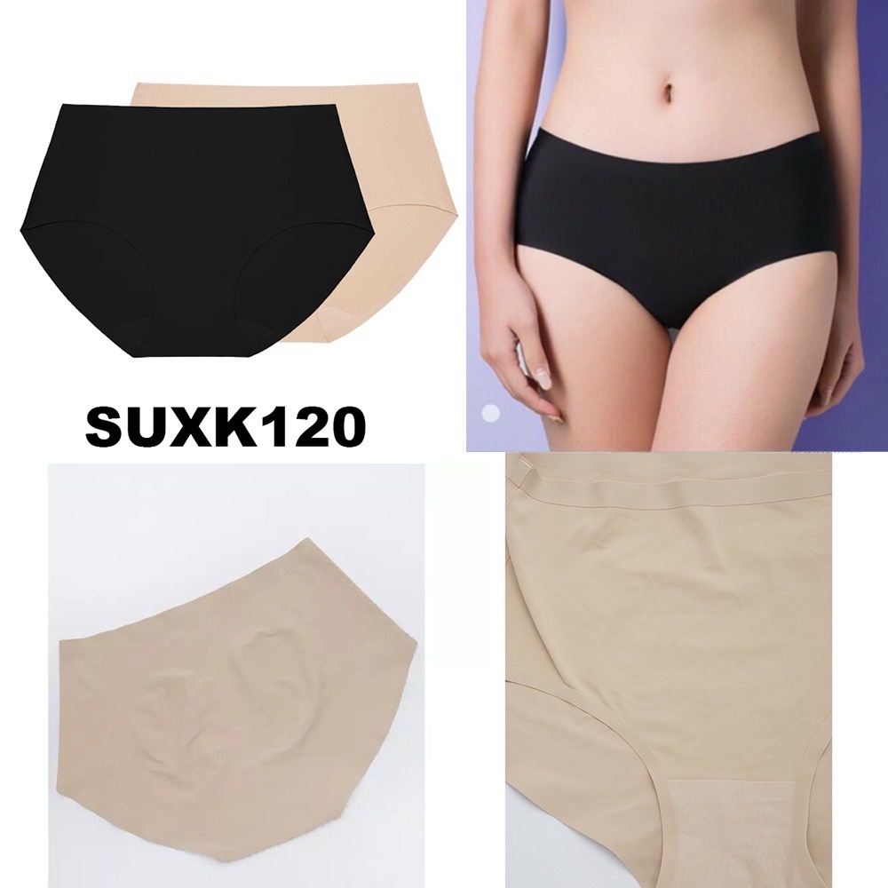 ￼Sabina กางเกงชั้นใน ไร้ขอบ (ทรงHalf) รุ่น Soft Collection Seamless รหัส SUXK120BK สีดำ, SUXK120CD เนื้อ