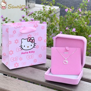 SANRIO สร้อยคอ พร้อมจี้แหวน ลายการ์ตูน Hello Kitty Grace Sweet Kawaii เหมาะกับของขวัญวันวาเลนไทน์