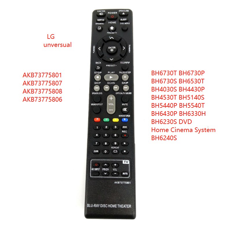 ใช้รีโมทสํารองใหม่ AKB73775801 สําหรับ LG Blu-ray DISC ระบบโฮมเธียเตอร์ DVD Home Cinema BH4030S BH51