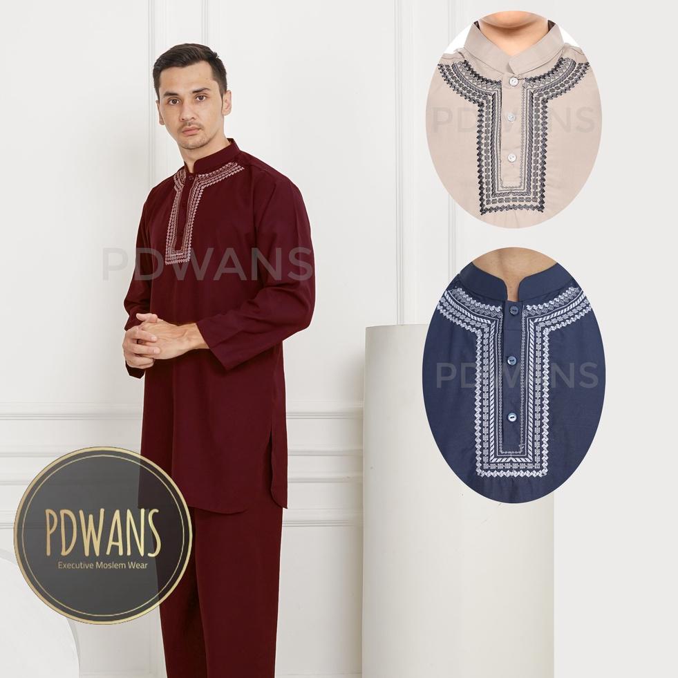 ผู้ใหญ่ PAKISTAN SUITS COLOR Series มุสลิมปัก Koko เสื้อผู้ชาย UMROH CLOTHES BGM01D PDWANS