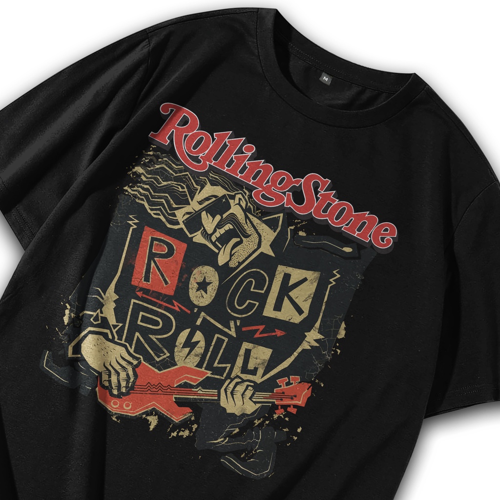 oversize T-shirt Kaos Band ROLLING STONE - Rock N Roll เสื้อยืดวงร็อค วงดนตรีบาจู ของแท้ พังก์ โลหะ โอเวอร์ไซซ์ สไตล์วิน