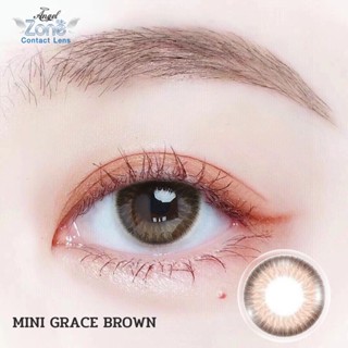 Angel Zone คอนแทคเลนส์ รุ่น 14.2 Mini Grace Brown รองรับค่าสายตาปกติและสายตาสั้น -0.50 ถึง -10.00