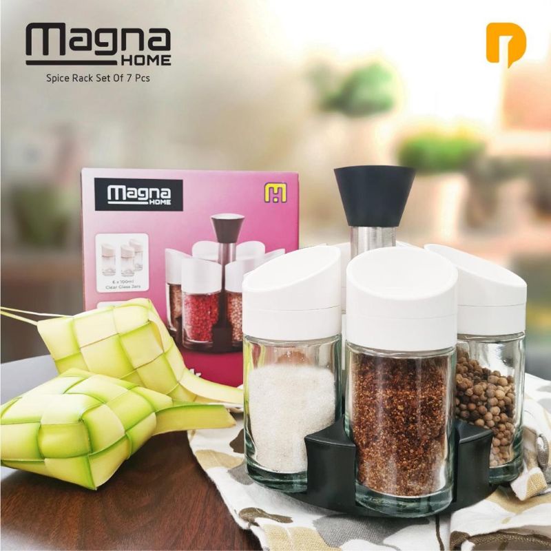 Magna Home Spice Rack ชุด 7 ขวดแก้ว