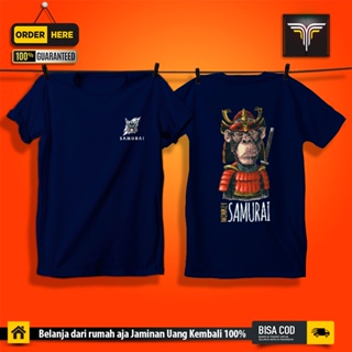 Kaos Men - Samurai - distro original bandung ผ้าฝ้ายหวีเคเรน