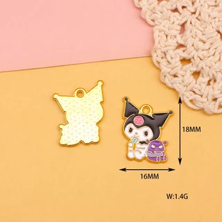 เครื่องประดับ จี้สร้อยคอ พวงกุญแจ ต่างหู รูปการ์ตูน Kuromi Melody แฮนด์เมด DIY สําหรับผู้หญิง 063 2 ชิ้น ต่อล็อต