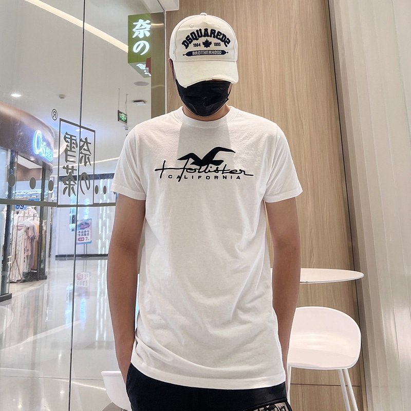 ฤดูร้อน HCO Seagull Graphic Print Hollister Mens 100% Premium Cotton Round Neck T-Shirt Short Sleeve