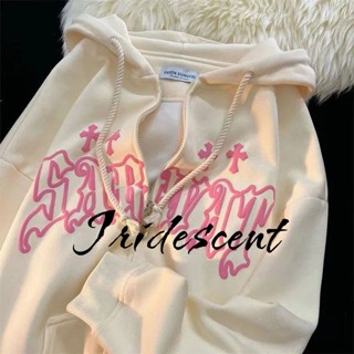 Iridescent เสื้อกันหนาว เสื้อฮู้ด วินเทจ หลวม ใส่สบายๆ 021104