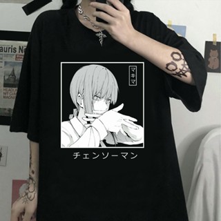 tshirt อนิเมะ Chainsaw Man ไม่เป็นทางการ ขนาดใหญ่ Kawai Makima เสื้อยืดแขนสั้นฮาราจูกุฤดูร้อน(S-5XL)