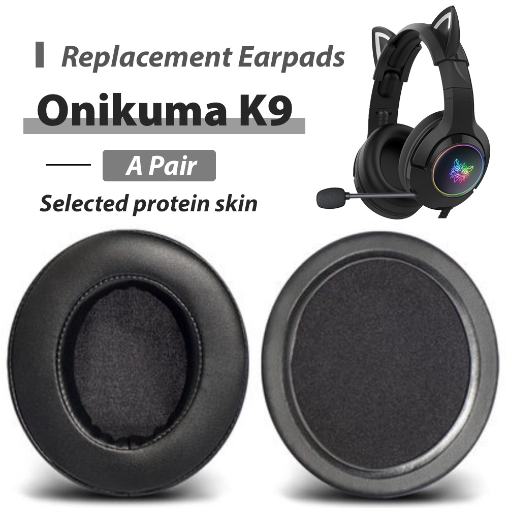 เปลี่ยนแผ่นรองหูฟังสําหรับ Onikuma K9/K10/K11/K19 หูฟังหนังเหมือนผิวหนาหน่วยความจําโฟมสบาย Breathabl