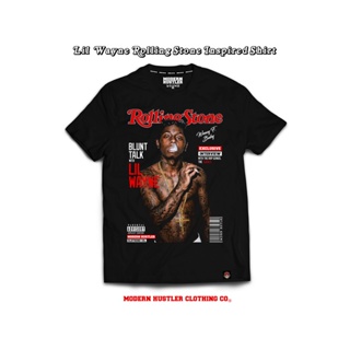 เสื้อยืดแขนสั้น พิมพ์ลาย Lil Wayne Rolling Stone