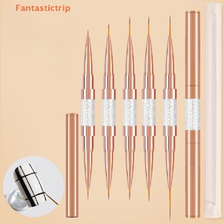 Fantastictrip 1 ชิ้น สองหัว เพ้นท์เล็บ ซับ แปรงปากกาเพ้นท์เล็บ ยูวีเจล แปรงวาดภาพ แฟชั่น