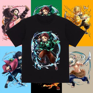 T-Shirt Cotton Spring/Summer New Ghost Slayer Anime Tanjiro Short-Sleeved Men And Women Students_08