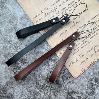 ปุ่มหนังสายคล้องคอบางสายรัดข้อมือพรีเมี่ยมมือเชือกเส้นเล็กสา…