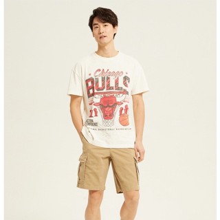 Af เสื้อยืดลําลอง แขนสั้น พิมพ์ลาย Chicago Bulls ทรงหลวม สําหรับผู้ชาย