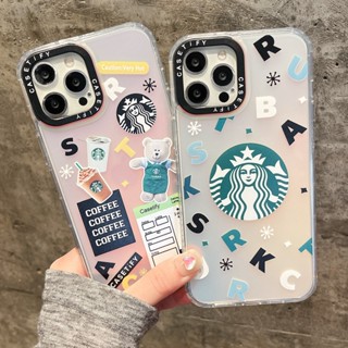 【Coffee Bear】casetify ฟิล์มอะคริลิค กันหล่น ลายดาว หลากสี สําหรับ iPhone 14 Pro Max 13 12 Pro Max XR X XS Max 13 11 Promax 14plus 14Pro