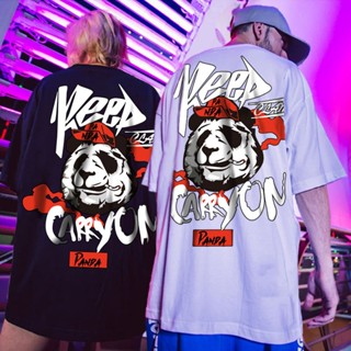 COD S-5XL Couple Shirts Korean OVERSIZED Shirt Plus Size T Shirt Loose Tshirt For Men Panda Graphic Tees  Unisex To_07