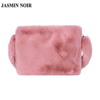 Jasmin NOIR กระเป๋าสะพายไหล่ สะพายข้าง ขนเฟอร์ เรียบง่าย สําหรับผู้หญิง