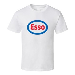 เสื้อยืดแขนสั้นเสื้อยืดคอก ลมแขนสั้นลายโลโก้ esso ImperialS-5XL