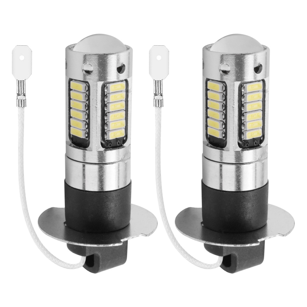 2 ชิ้น H3 Super Bright LED Fog Drive DRL Bulb Kit 6,000K สีขาว (b1)