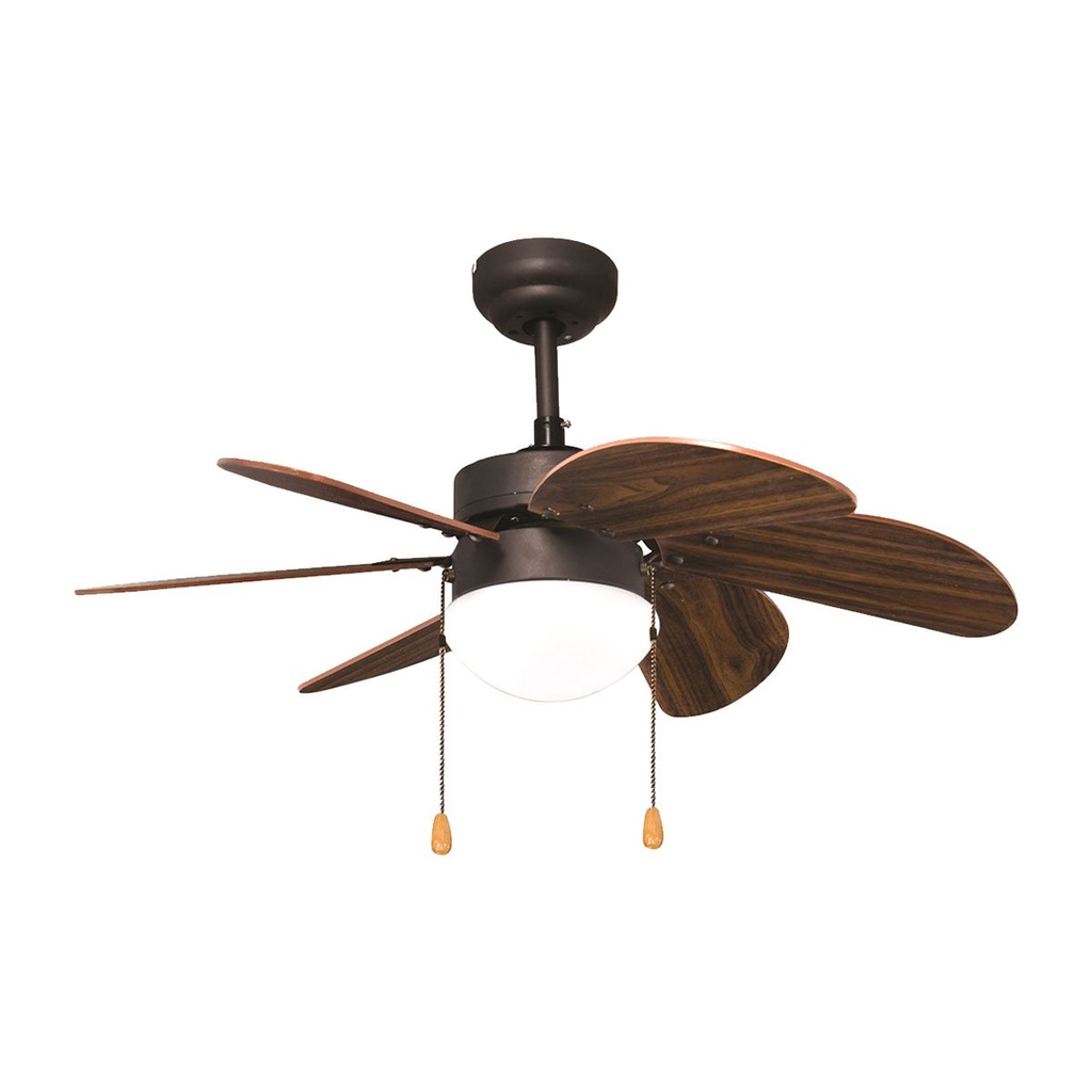 พัดลมโคมไฟพลายวู๊ด WIN FAVOUR รุ่น H08 ขนาด 76 x 76 x 50 ซม.30 นิ้ว สีน้ำตาล