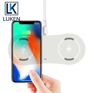 Luken 2 in 1 ที่ชาร์จไร้สาย 30W Qi ชาร์จเร็ว สําหรับ iP14 13 12 Pro Max 11 XS XR 8 Plus Samsung S22 S21 S20 Xiaomi