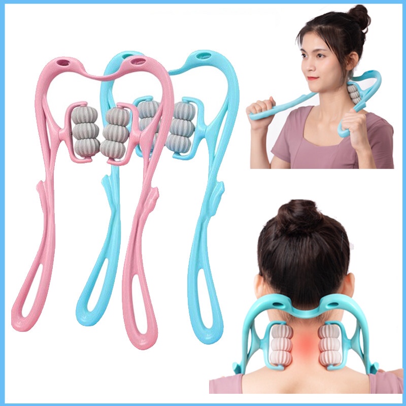 พร้อมส่ง ลูกกลิ้งนวดคอ และไหล่ แบบคู่ บรรเทาความดันมือ และกระดูกสันหลังส่วนคอ