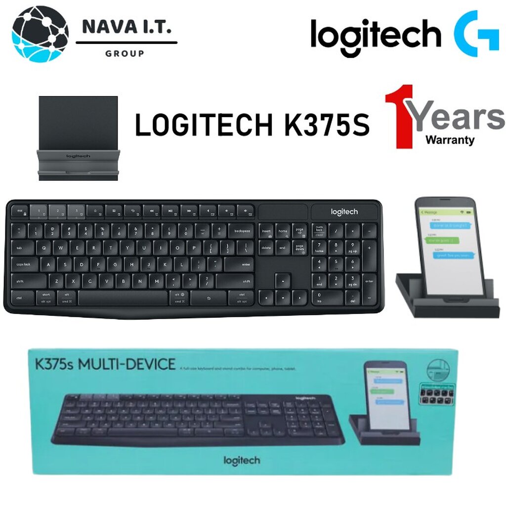 ⚡️กรุงเทพฯด่วน1ชั่วโมง⚡️ LOGITECH คีย์บอร์ดไร้สายและขาตั้ง MULTI-DEVICE WIRELESS KEYBOARD&STAND COMB